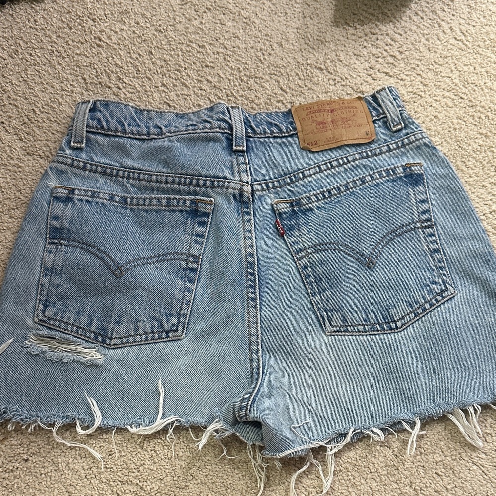 Levi's Women's Light Blue Frayed Denim Shorts
